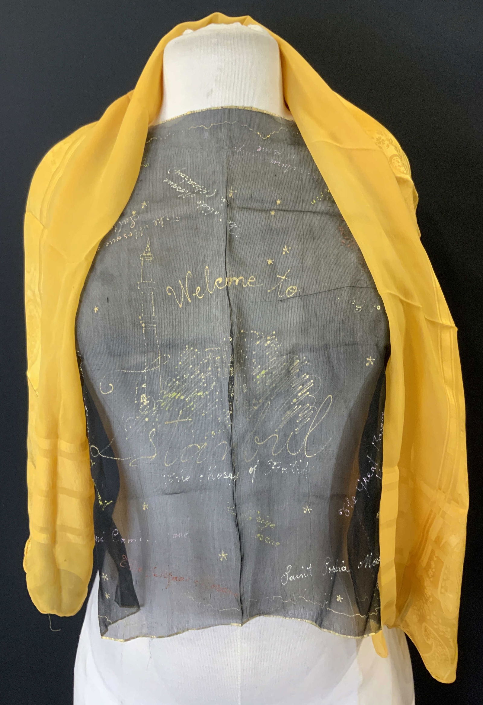 2 Scarves, Hand Painted & Hand Rolled Silk Paisley (1 of 7)