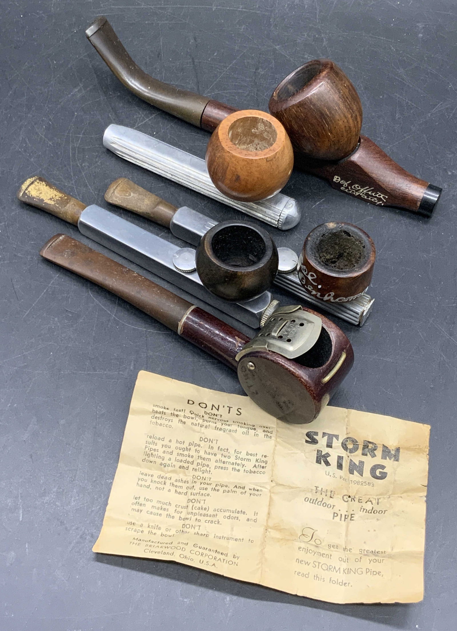 5 Vintage Tobacco Smoking Pipes, STORM KING &more (1 of 13)