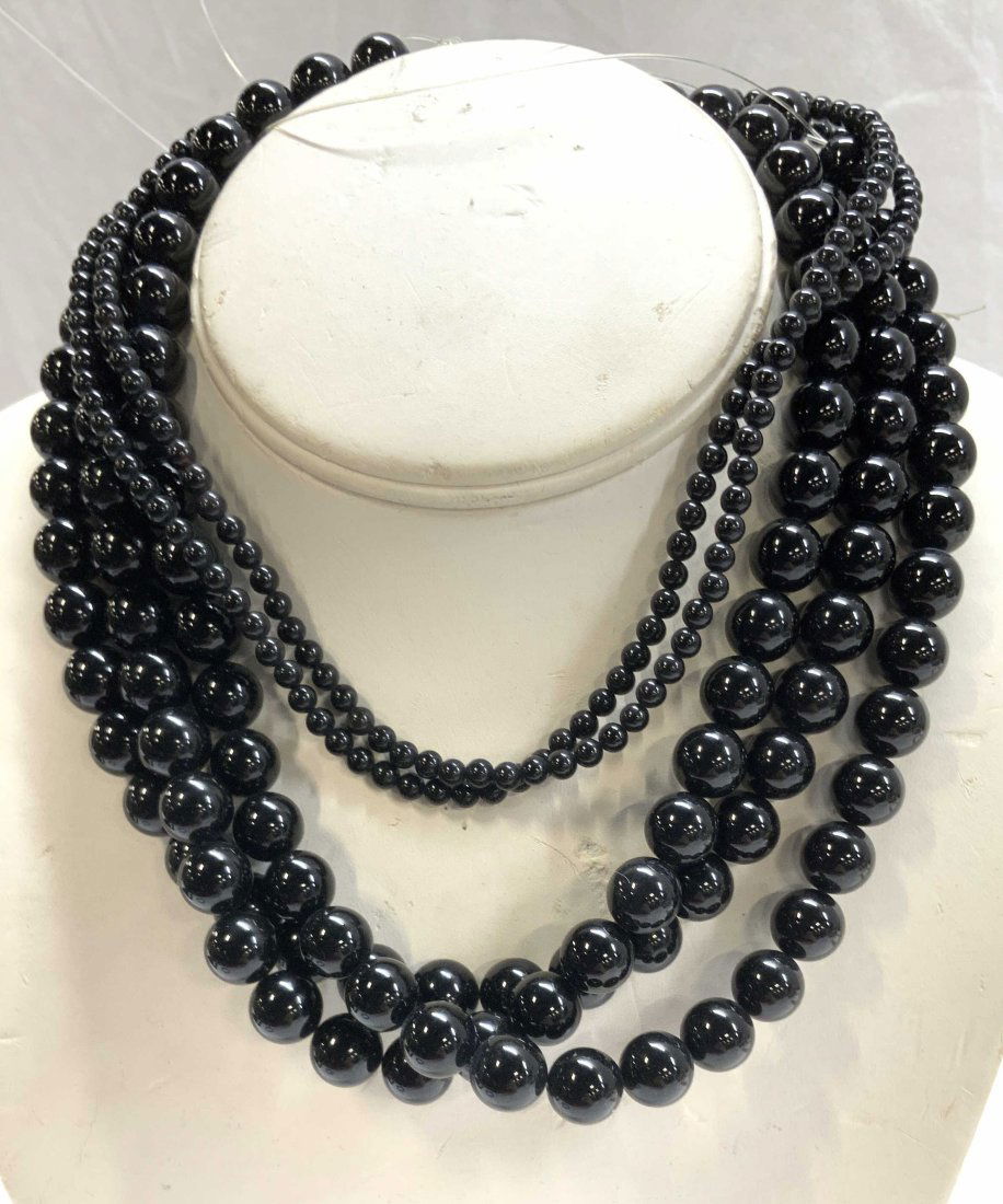 910 cts Onyx Beaded Strands, Jewelry Makers Lot (1 of 5)