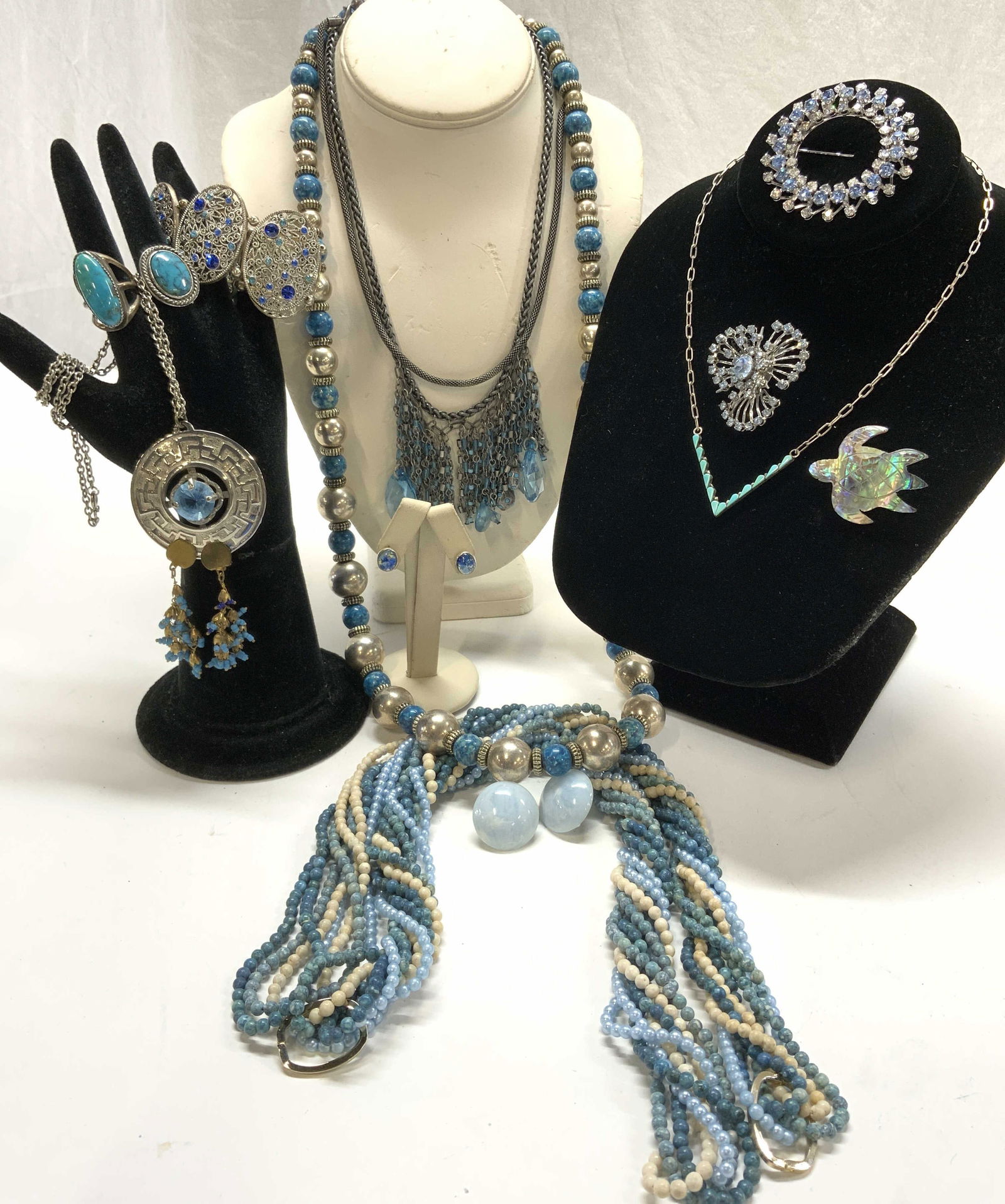 14 Sterling Sil & Turquoise, Stone Abalone Jewelry (1 of 14)