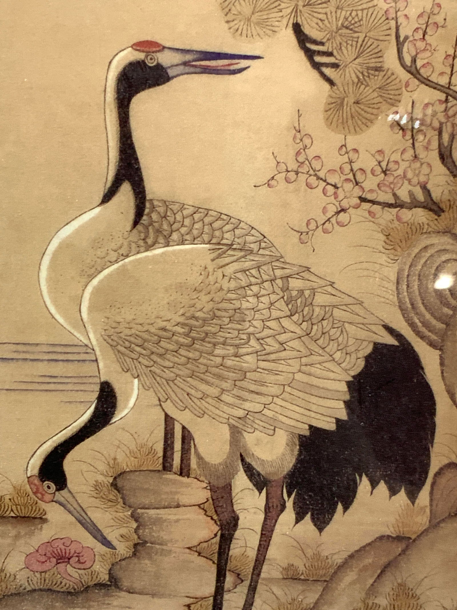 Framed Asian Crane Lithograph (1 of 8)