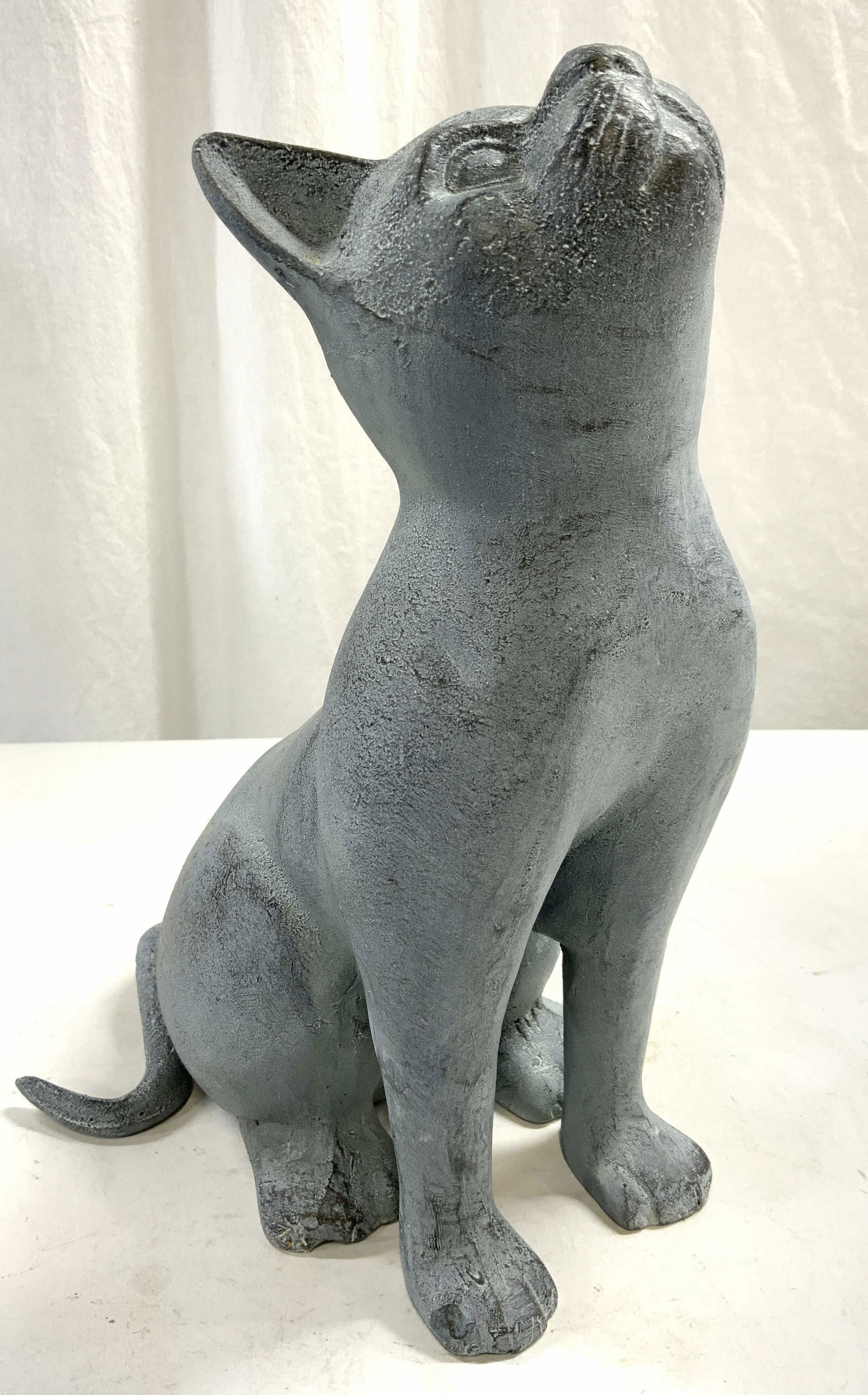 Vintage Metal Seated Cat Statuary 12.25in (1 of 8)