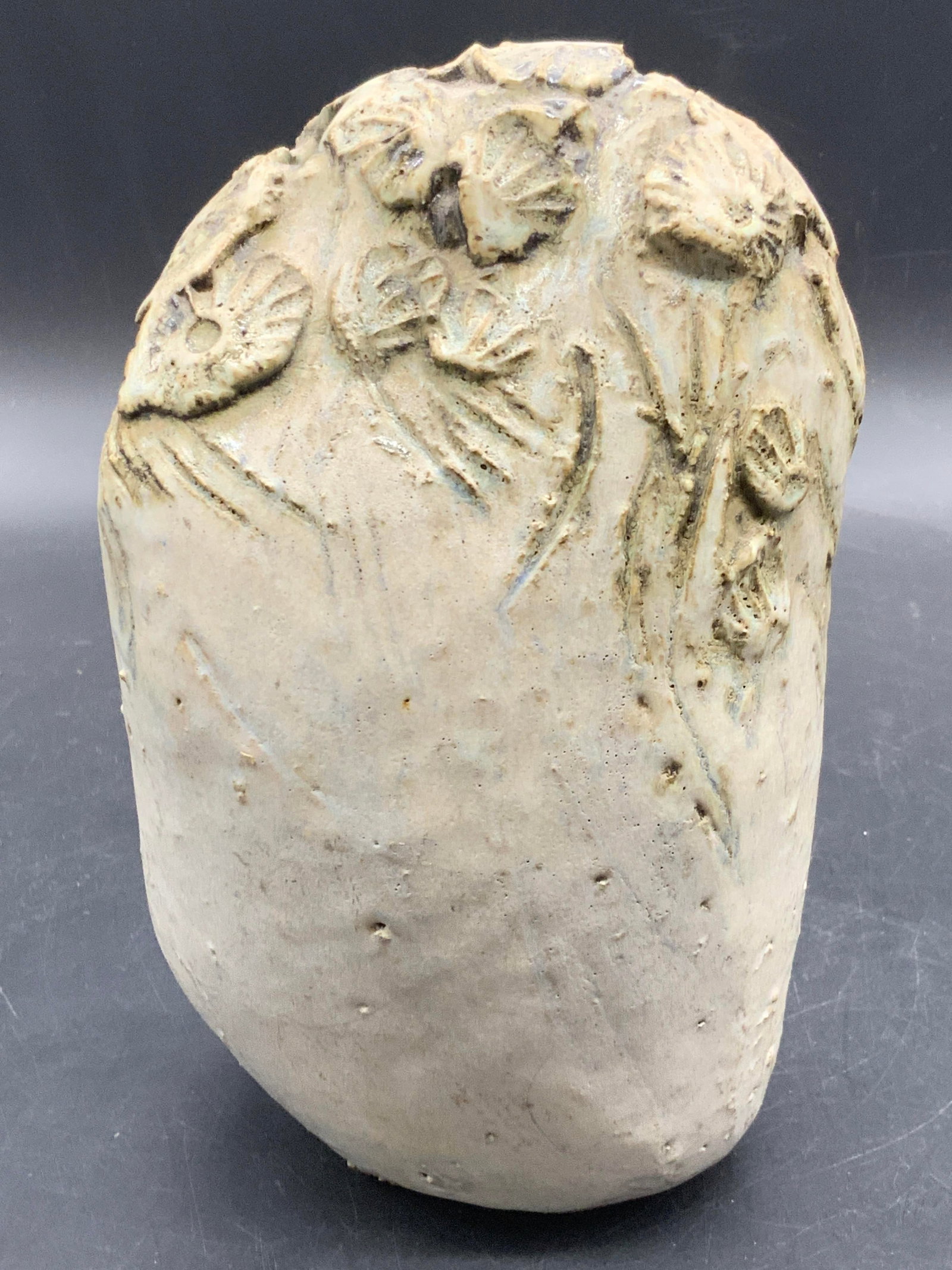 Signed Handmade Artisan Pottery Flower Frog Vase (1 of 11)