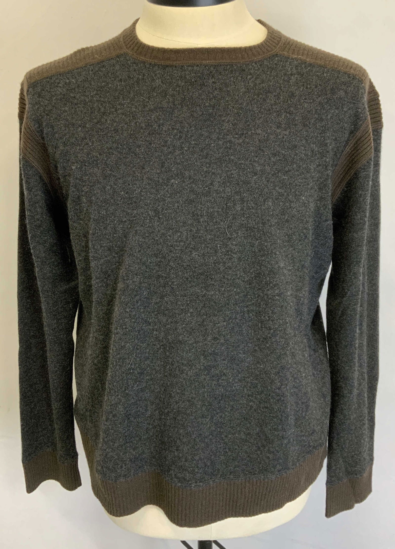 Kroon Gray & Brown Cashmere Sweater (1 of 6)