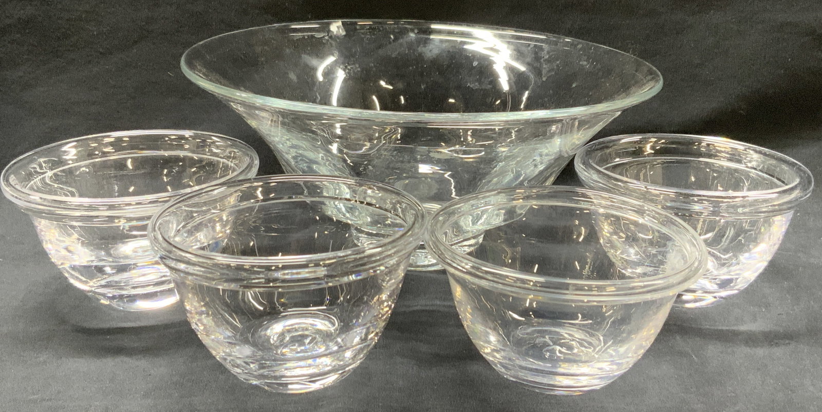 Set 5 Simon Pearce Hand Blown Crystal Bowls (1 of 9)