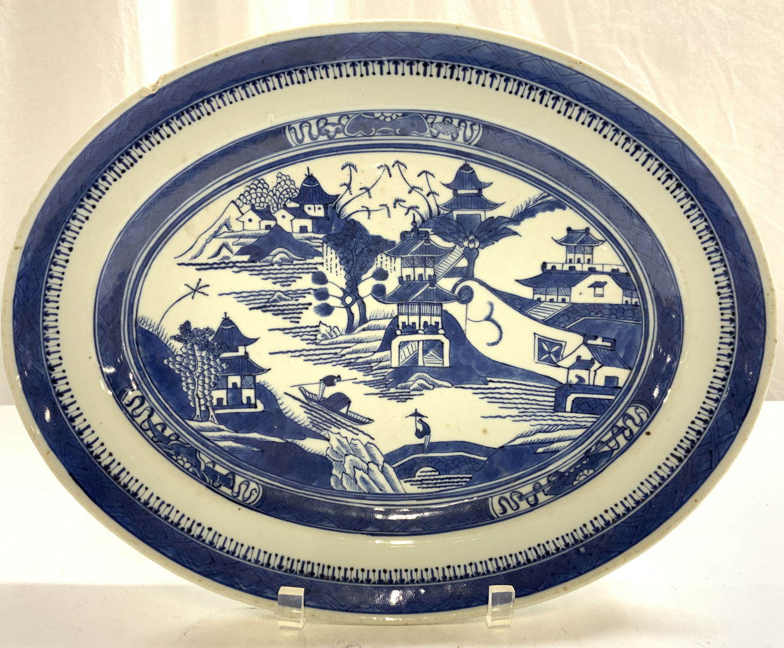 Vintage Asian Porcelain Oval Serving Dish 16in (1 of 9)