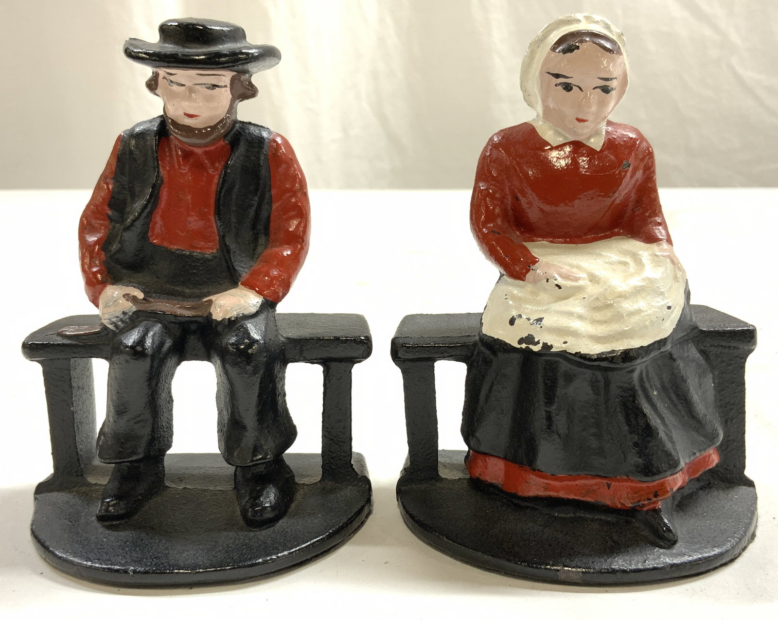 Lot 2 Vntg Male & Female Figure Bookends (1 of 8)