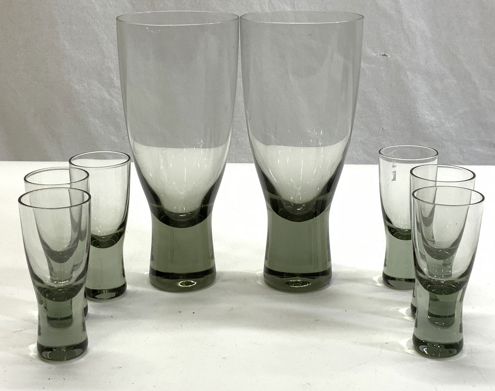 Set 8 MC Smokey Toned Blown Crystal Shooters (1 of 6)