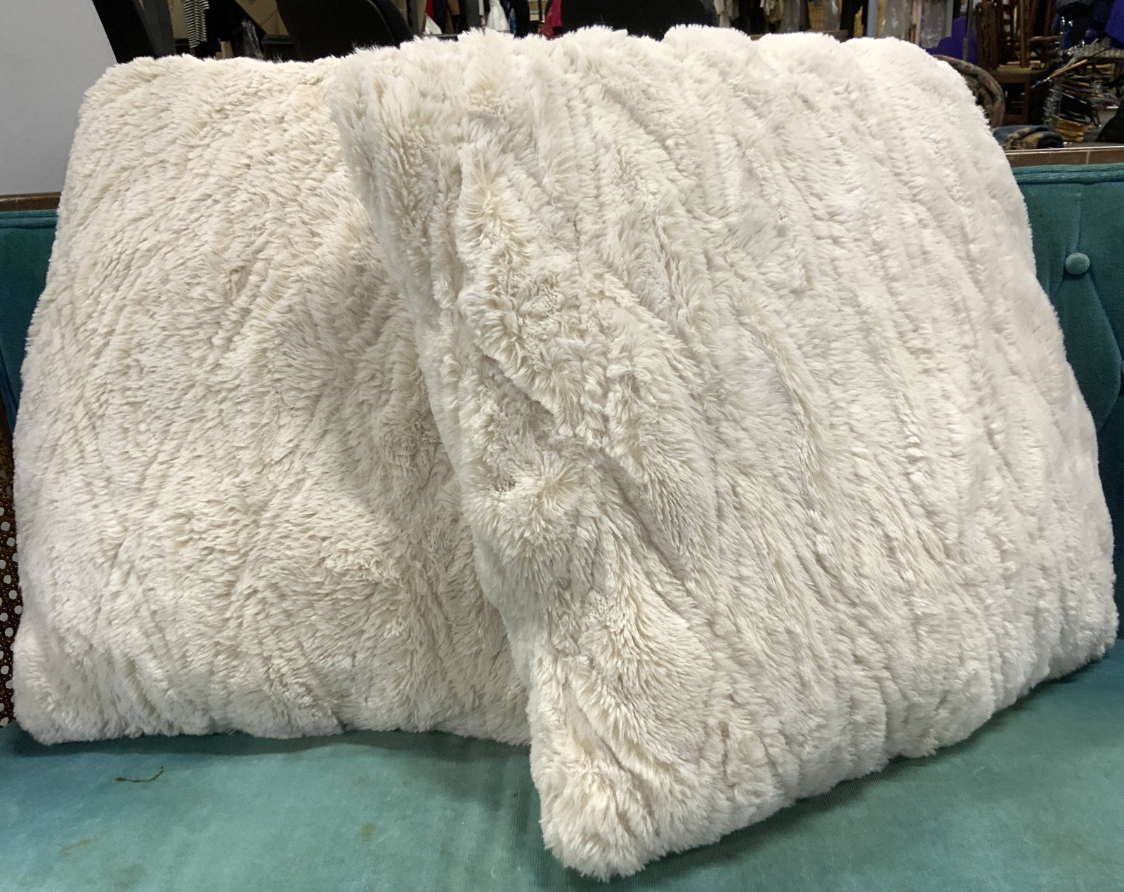 Pair Plush Faux Fur 17 x 18 in. Decor Pillows (1 of 7)