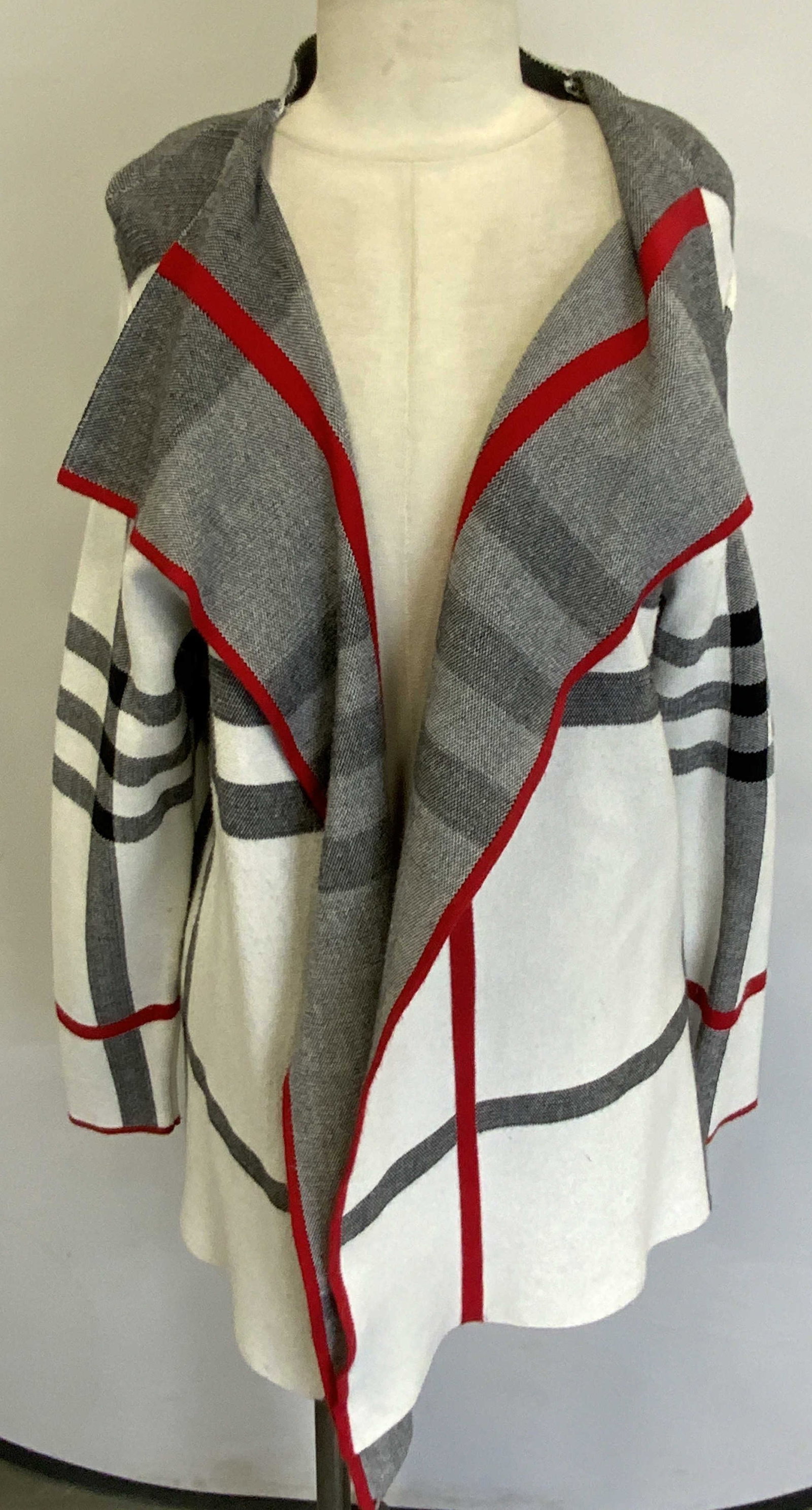 Alison Sheri Black/White/Red Stripe Cardigan (1 of 6)