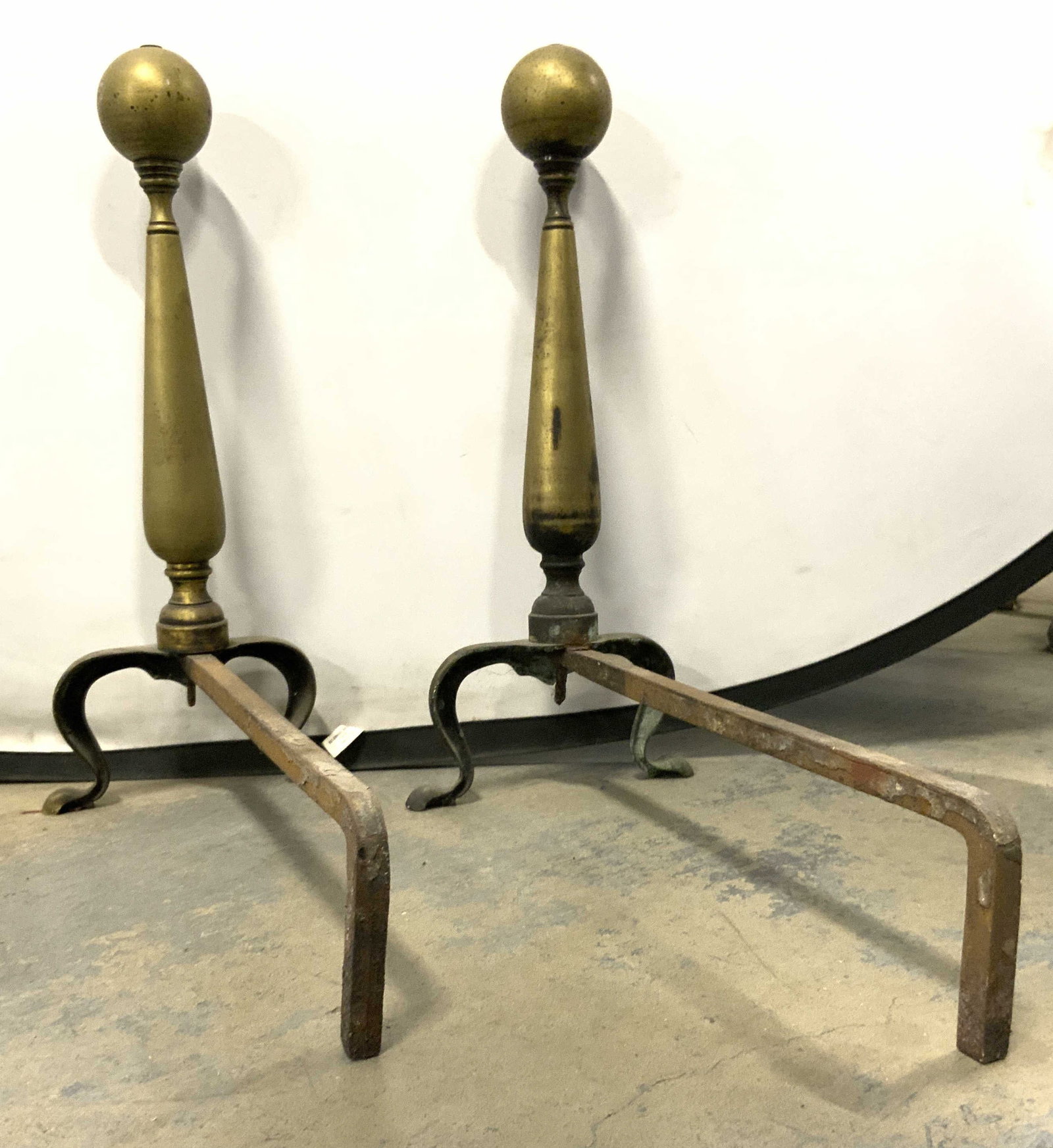 Pair Vintage Brass Victorian Andirons (1 of 7)