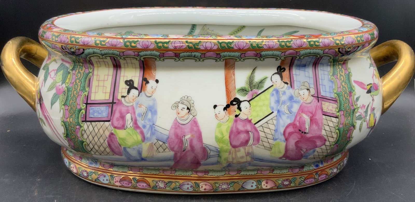 Vintage Signed Asian Porcelain Handled Foot Bath (1 of 19)