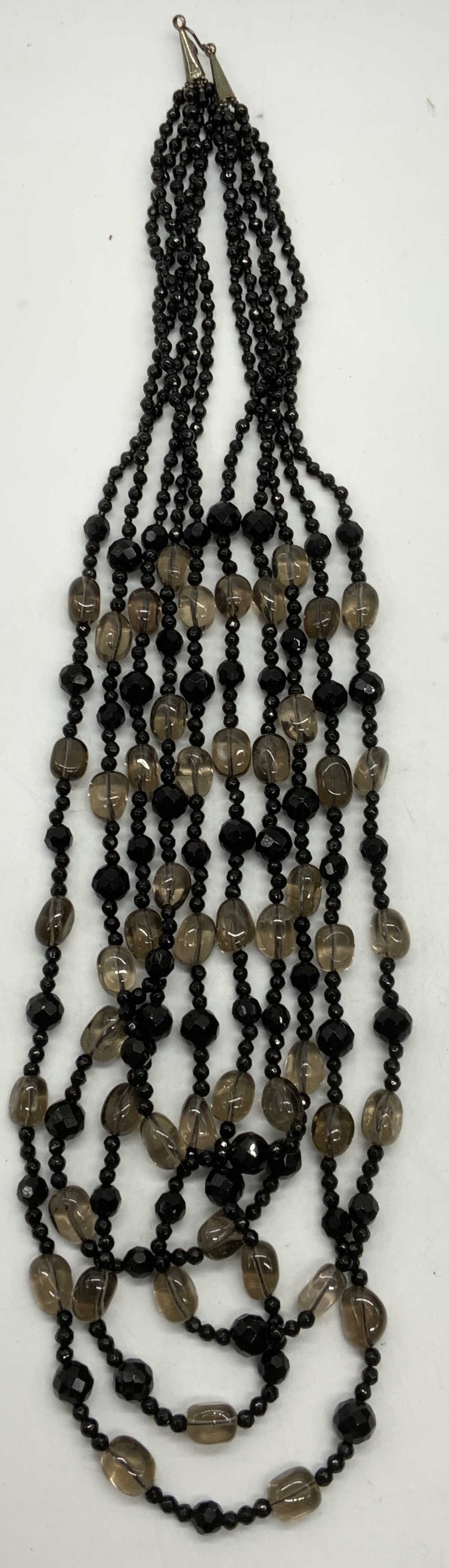 Smokey Quartz & Crystal Beaded Necklace (1 of 6)