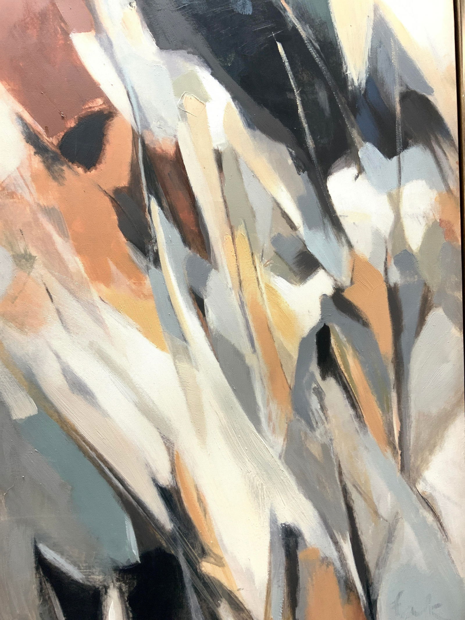 Signed Abstract Paint Overlayed Lithograph 37in (1 of 10)