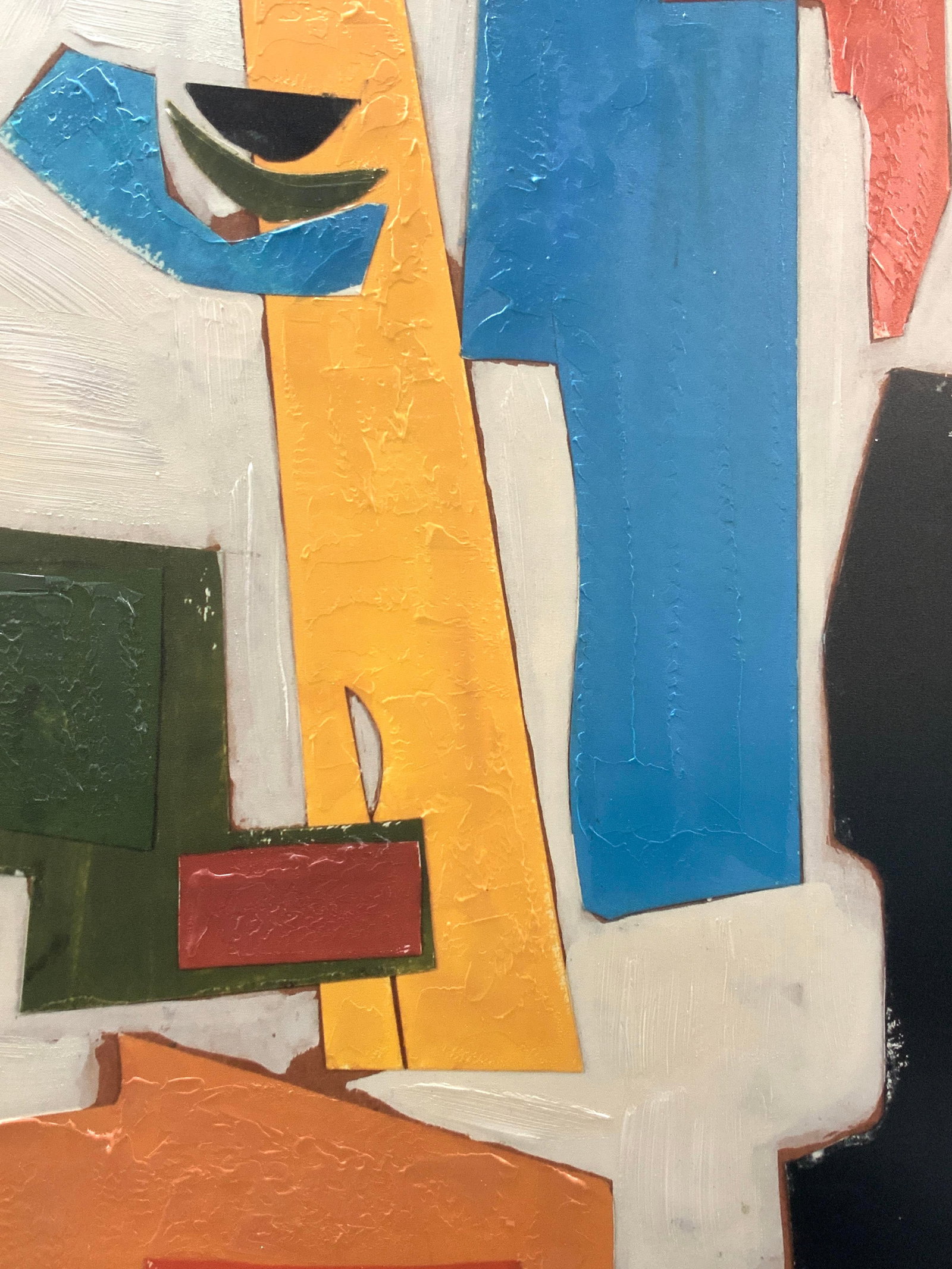 RD 119 Painting Over Abstract Lithograph 42in: Marked on lower right corner RD 119 Depicts an abstract lithograph with various streaks of paint with hand painted elements over lithograph Framed in a black minimalist frame with gold forward facing 