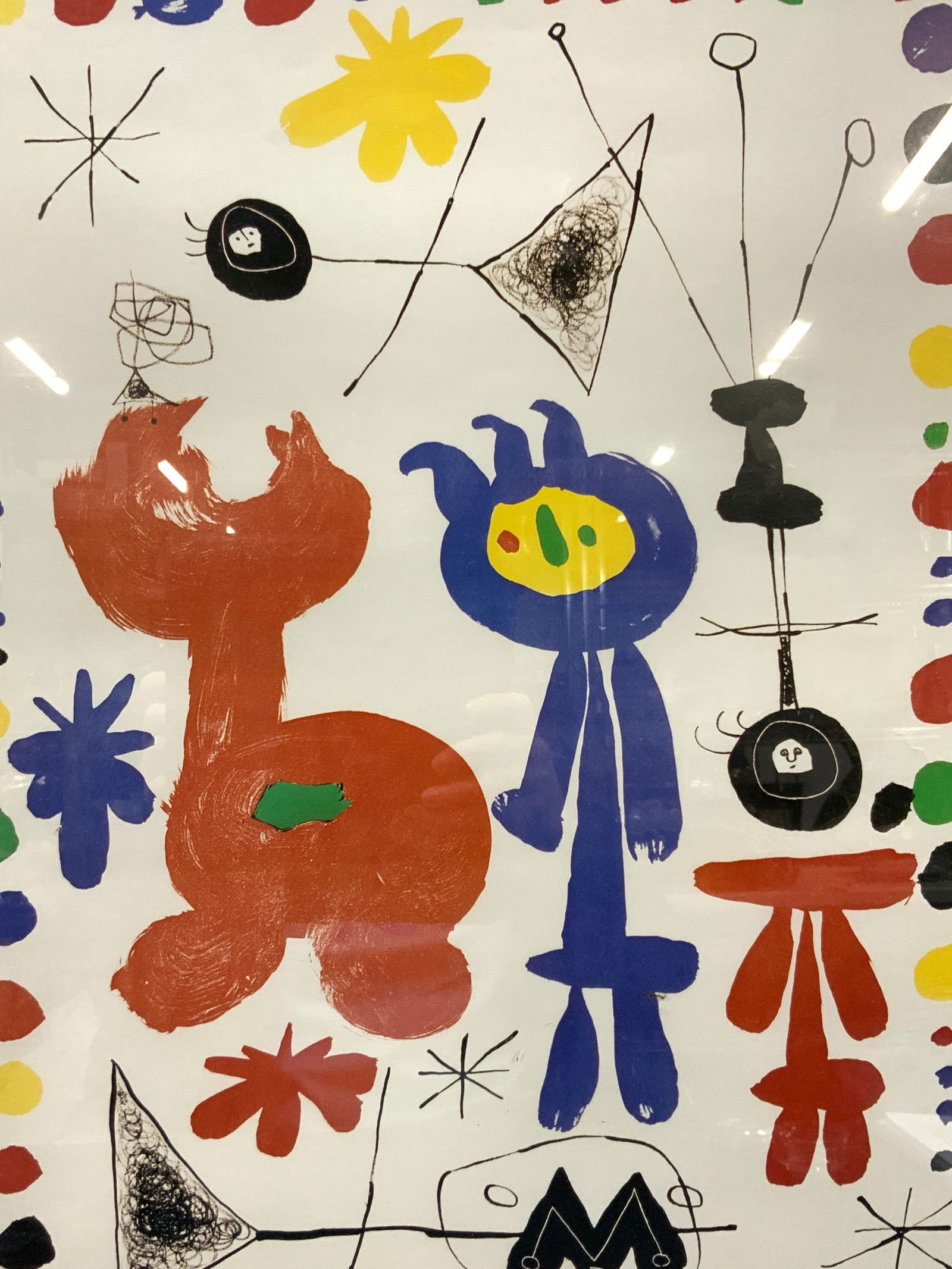 Joan Miro Bird & Figure Offset Lithograph 25in (1 of 8)