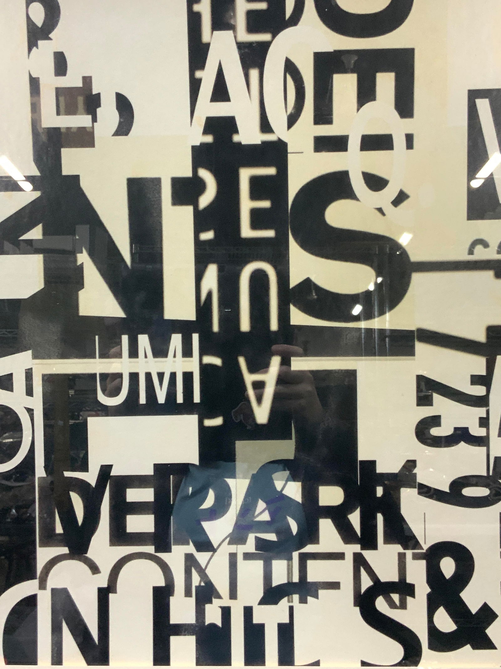 Black & White Scattered Alphabet Lithograph 29.75in (1 of 9)