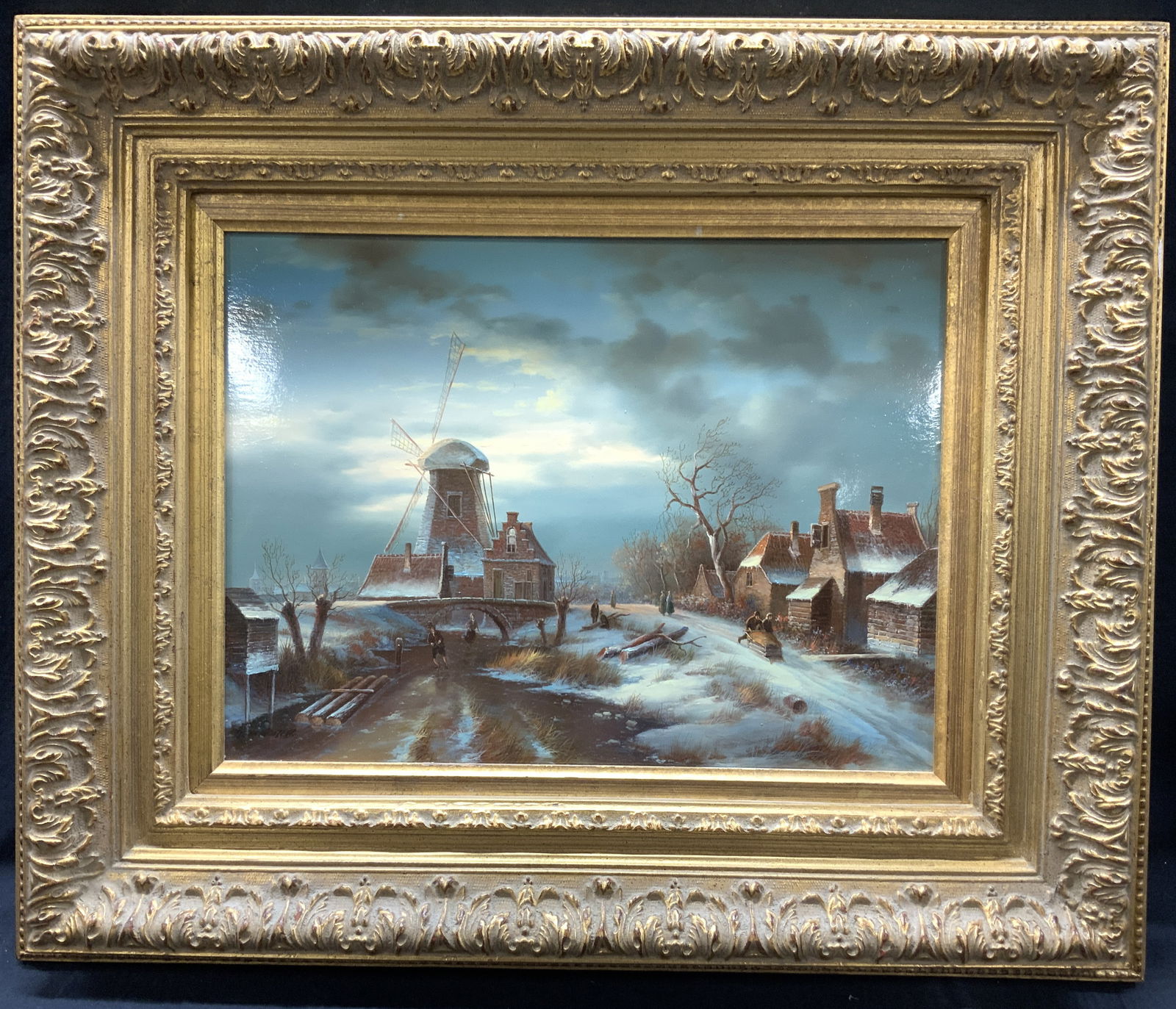 G.Schroter Sgd Village Landscape Oil on Board 2ft (1 of 12)