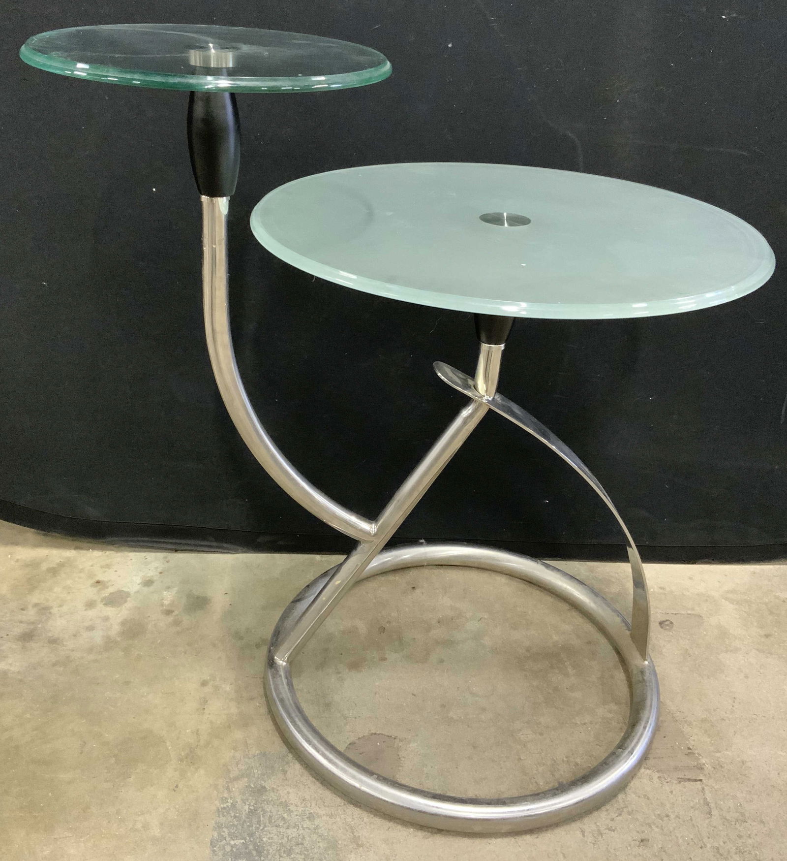 MCM Tubular Chrome 2 Glass Top Side Table (1 of 8)