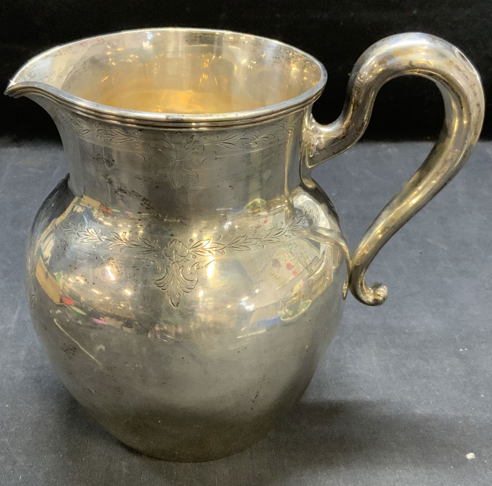Vintage Sterling Silver Etched Pitcher 24.52 Ozt (1 of 9)