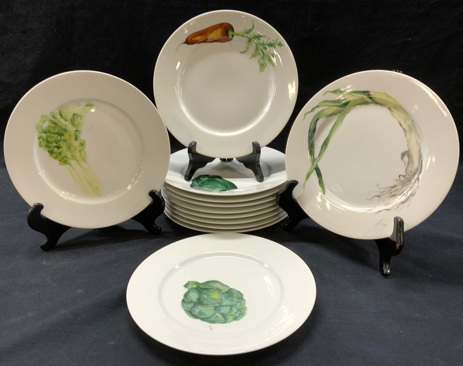 Porcelaine de Paris Sgn Vegetable Porc Plates 12 (1 of 9)