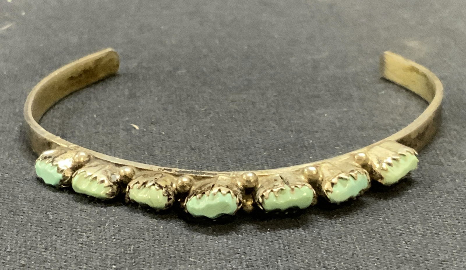 Vintage Sterling Silver & Turquoise Cuff Bracelet (1 of 7)