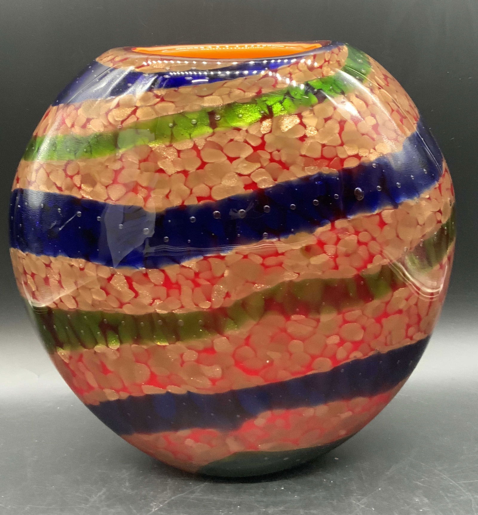Vintage Murano Art Glass Swirled Shimmer Vase (1 of 17)