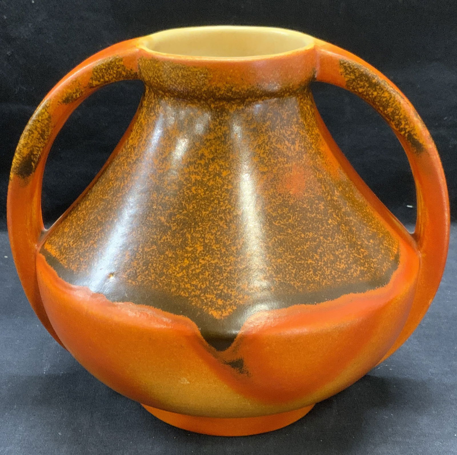 Mid Century Modern Orange Art Pottery Vase (1 of 6)