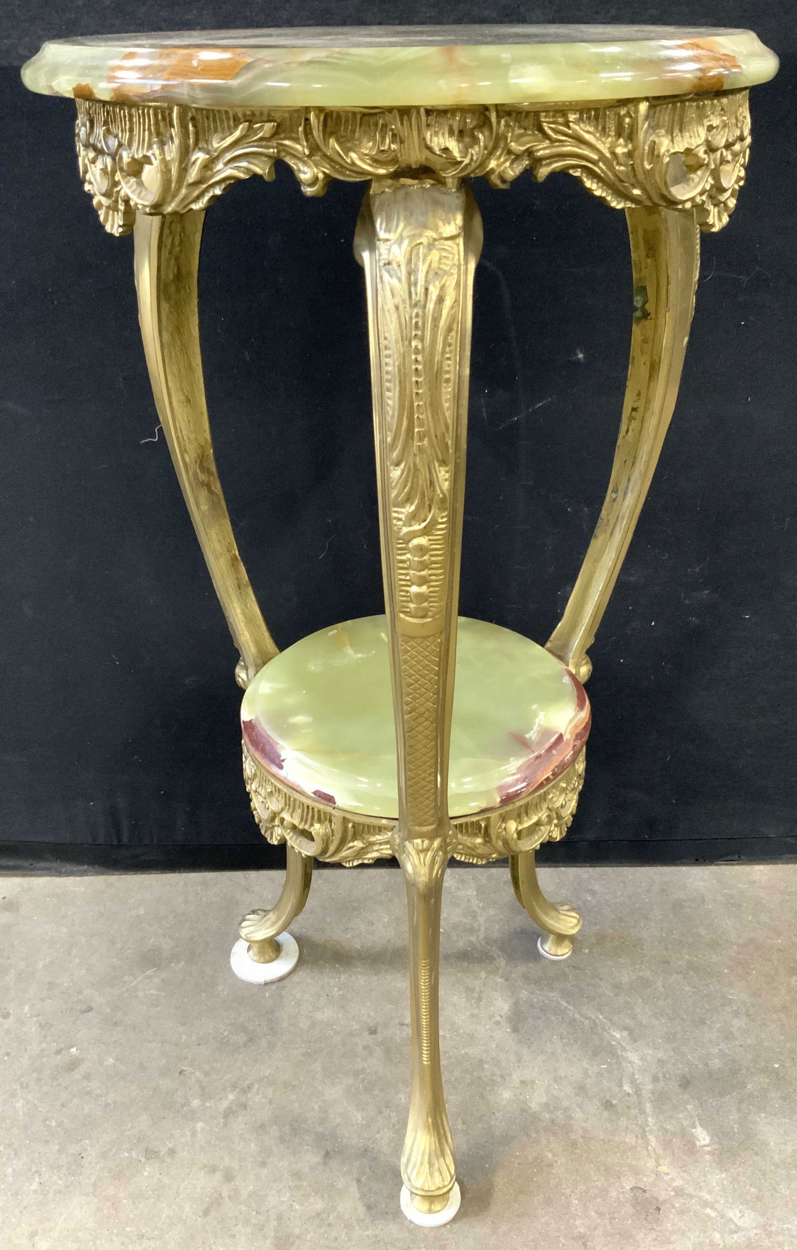 Marble Top Brass Victorian Side Table (1 of 9)