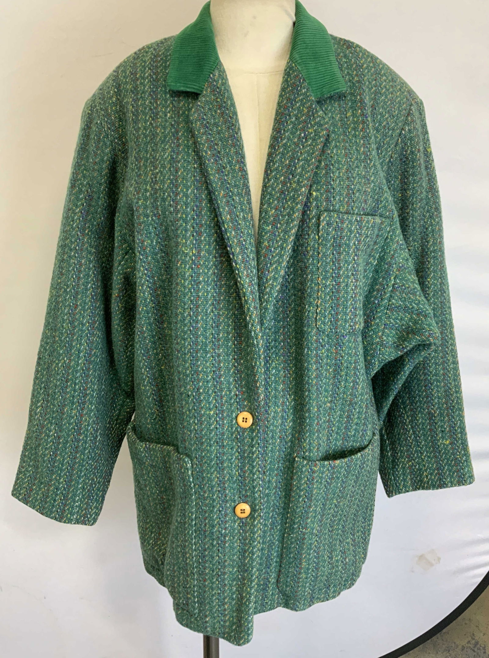 Vintage Album by KENZO Green Tweed Wool Jacket France (1 of 9)