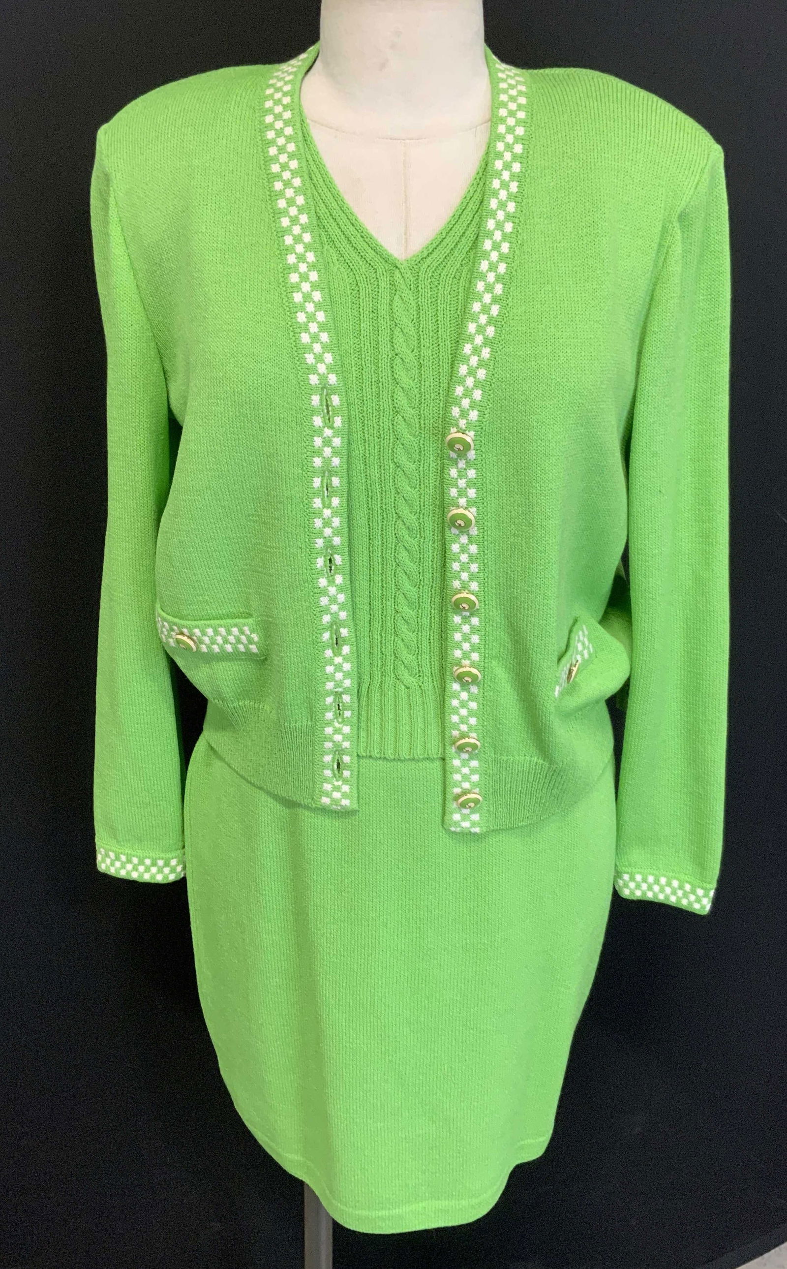 St John Green Wool 3 Piece Suit, New with Tag (1 of 16)