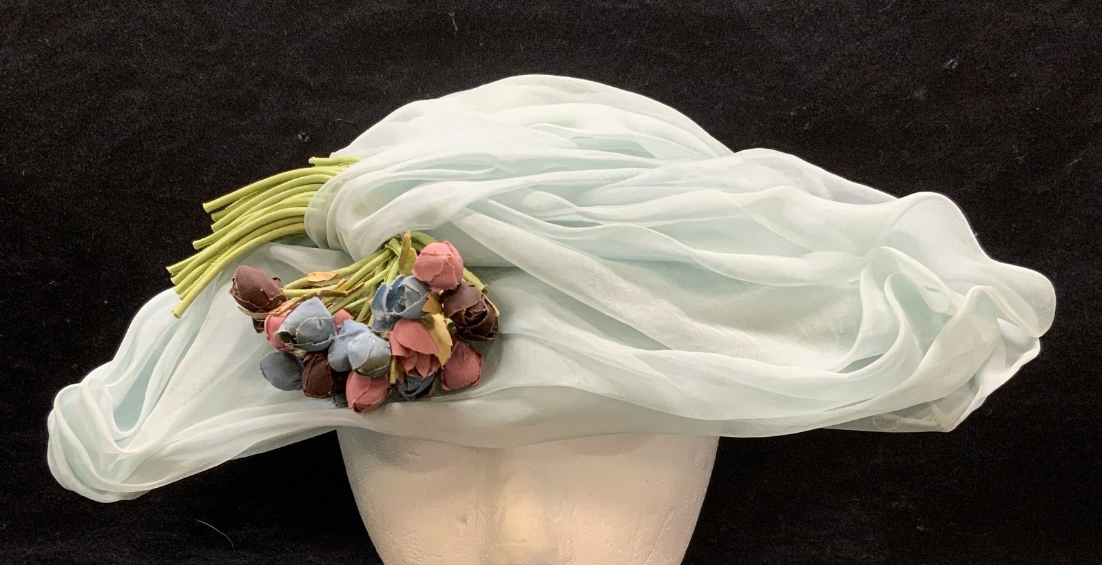Vintage Kozak Light Blue Flower Hat (1 of 7)