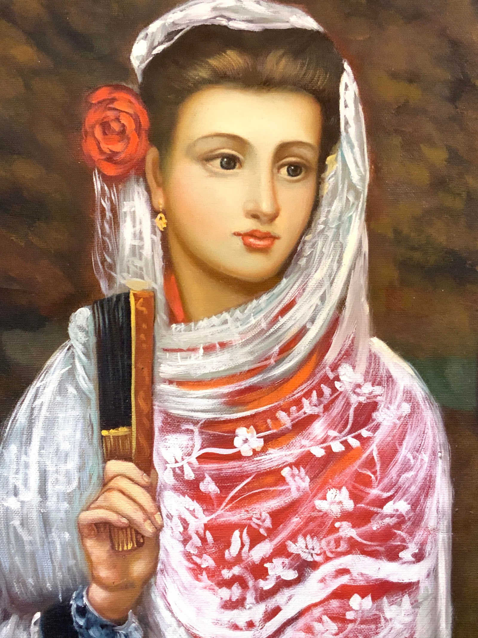 ATTR F Klein Signed Oil Portrait Of Woman 20.5in (1 of 9)