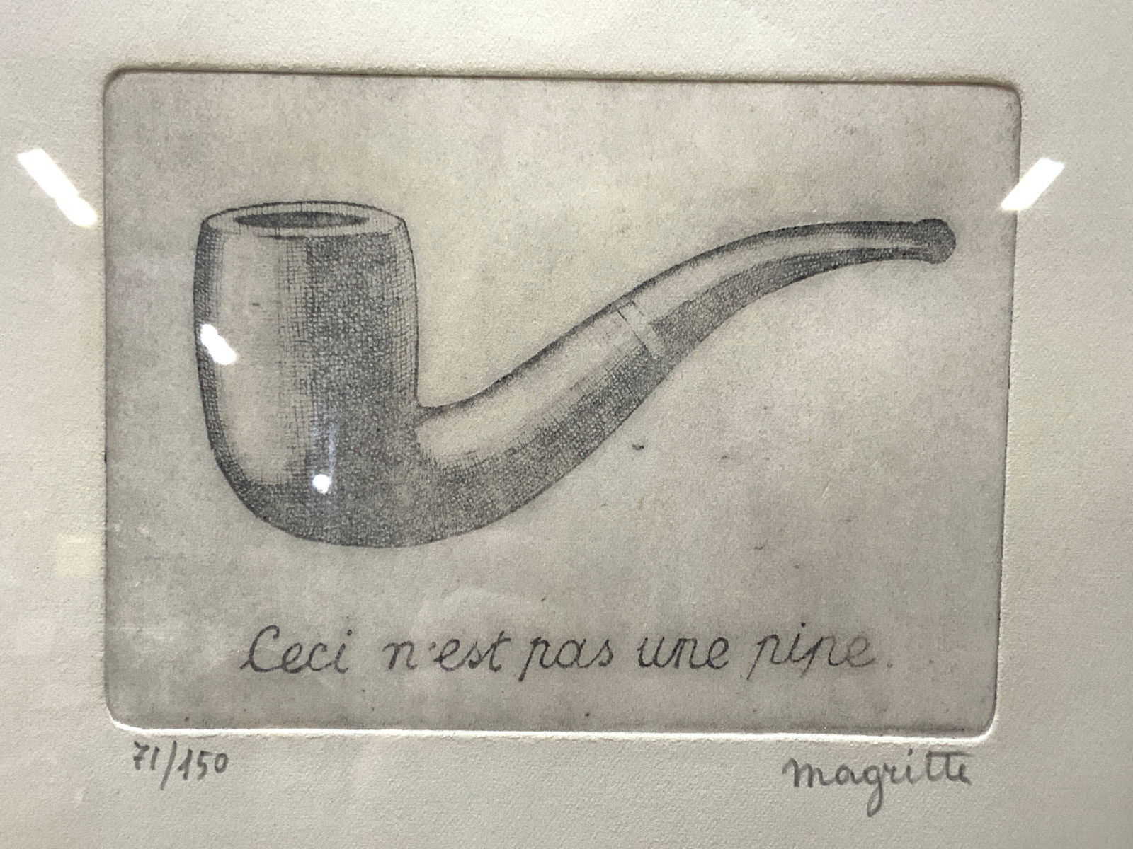 ATTR MAGRITTE Signed This Is Not a Pipe Etching (1 of 9)