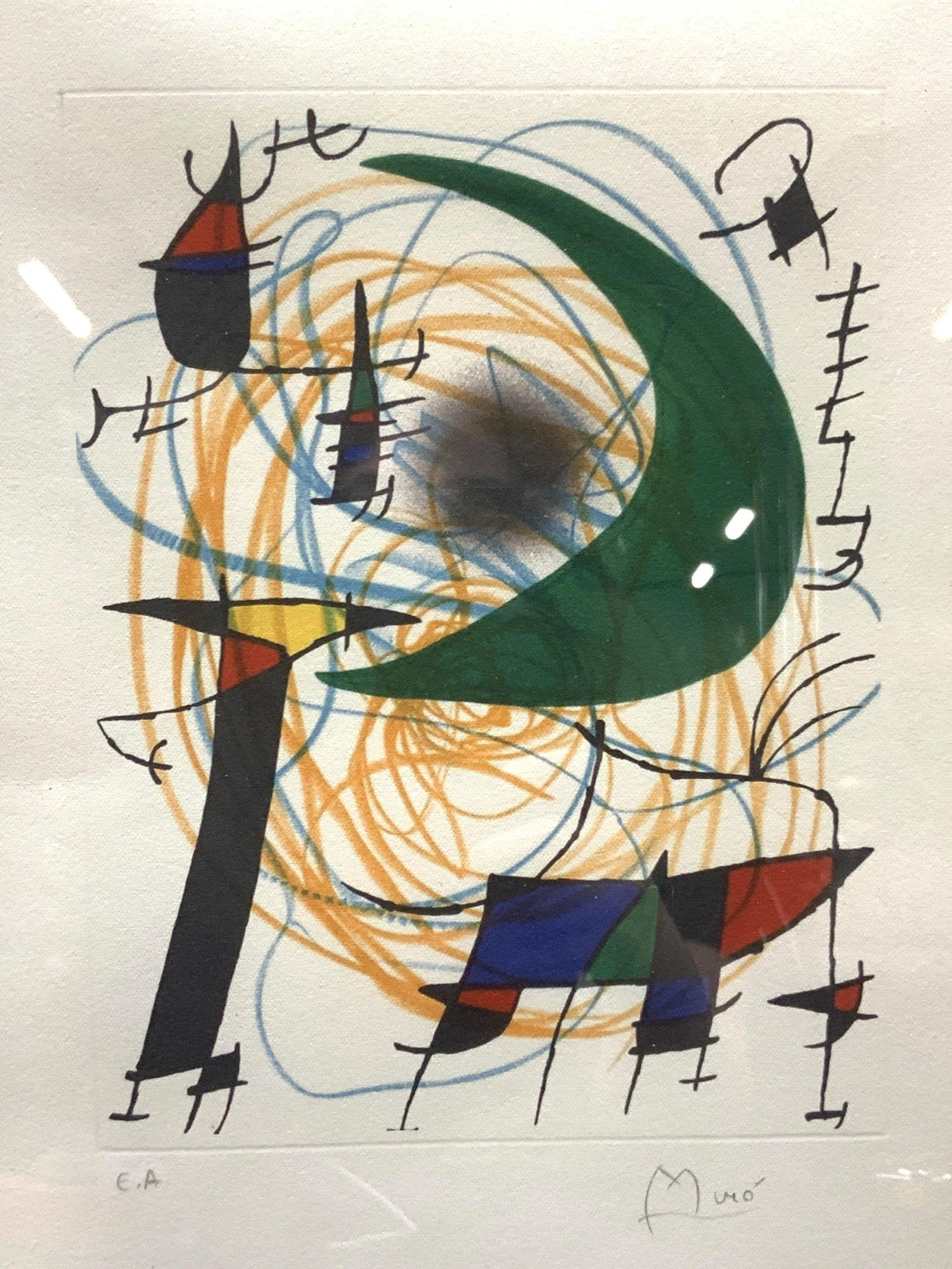 ATTR JOAN MIRO Signed Block Lithograph (1 of 10)