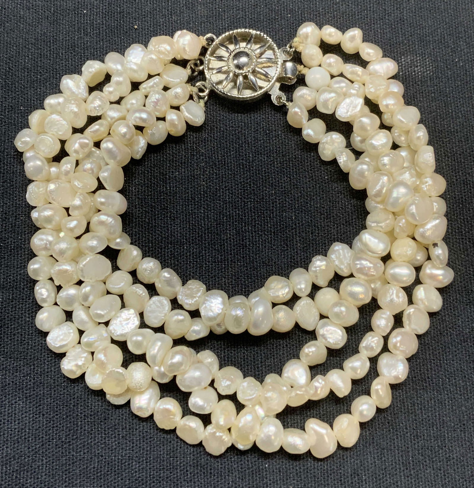 Sterling Silver Multi Strand Pearl Bracelet (1 of 7)