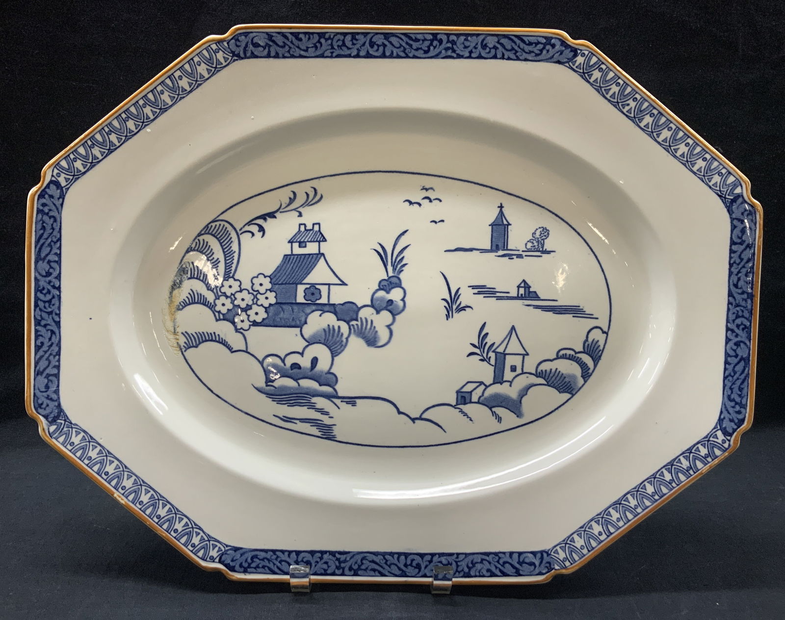 Antique Woods Ware Chinoiserie Ceramic Platter 18in (1 of 9)