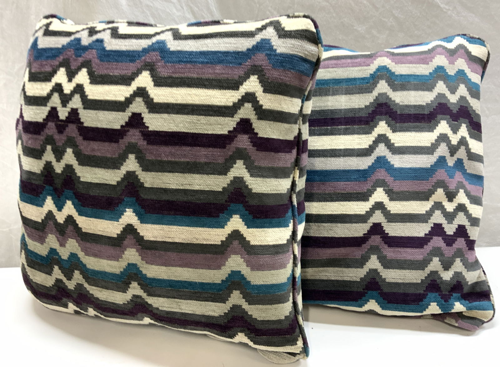 Pair Custom Made Chenille Pillows, 20 in. (1 of 7)