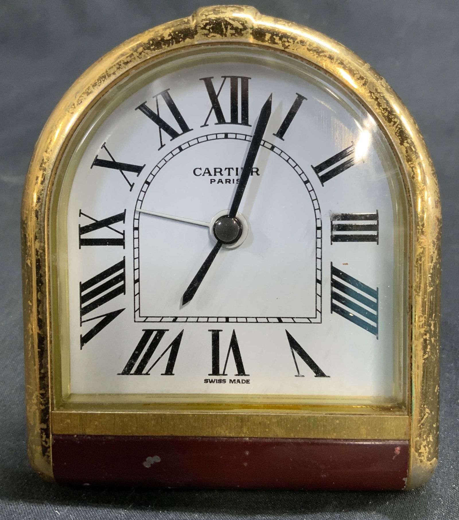 CARTIER PARIS Standing Brass Desk Clock (1 of 7)