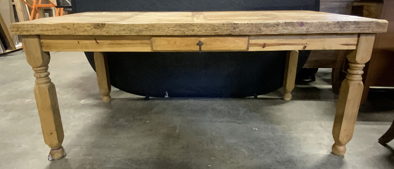 Antique Wooden Farm Table Dining Table W Drawer (1 of 9)