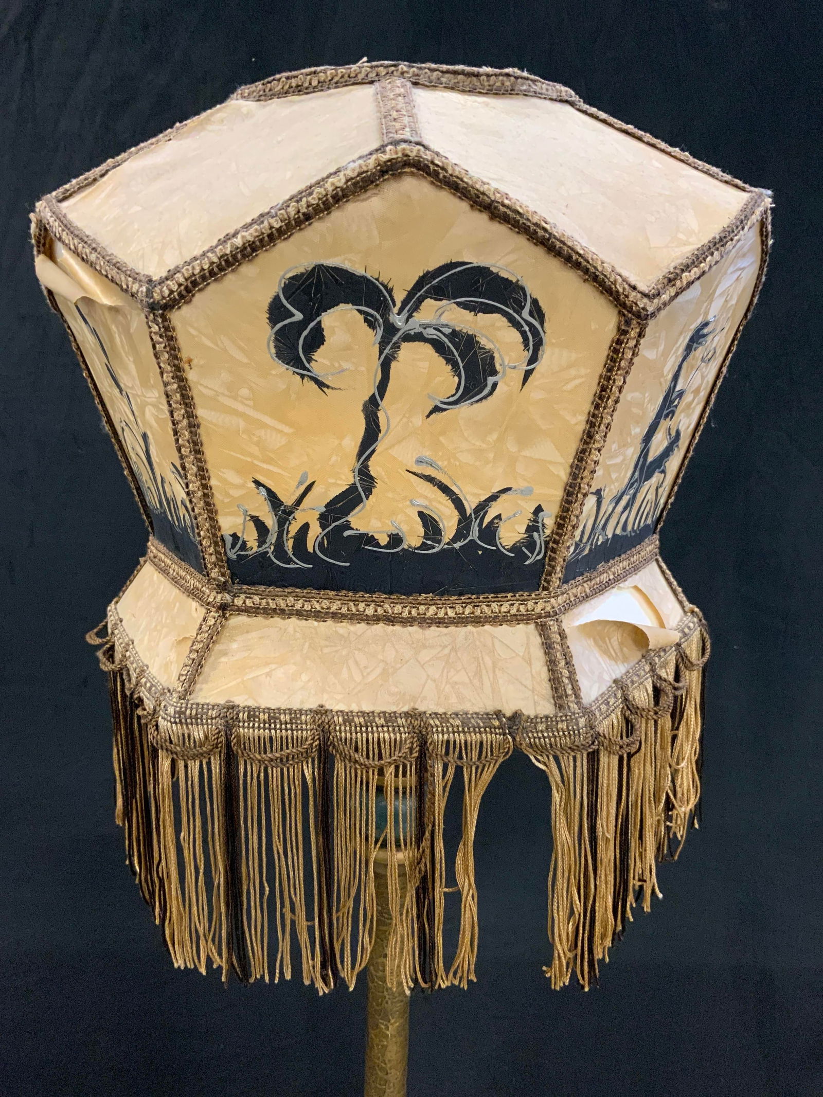 Antique Gilt Wood Victorian Floor Lamp W Shade 5ft (1 of 8)