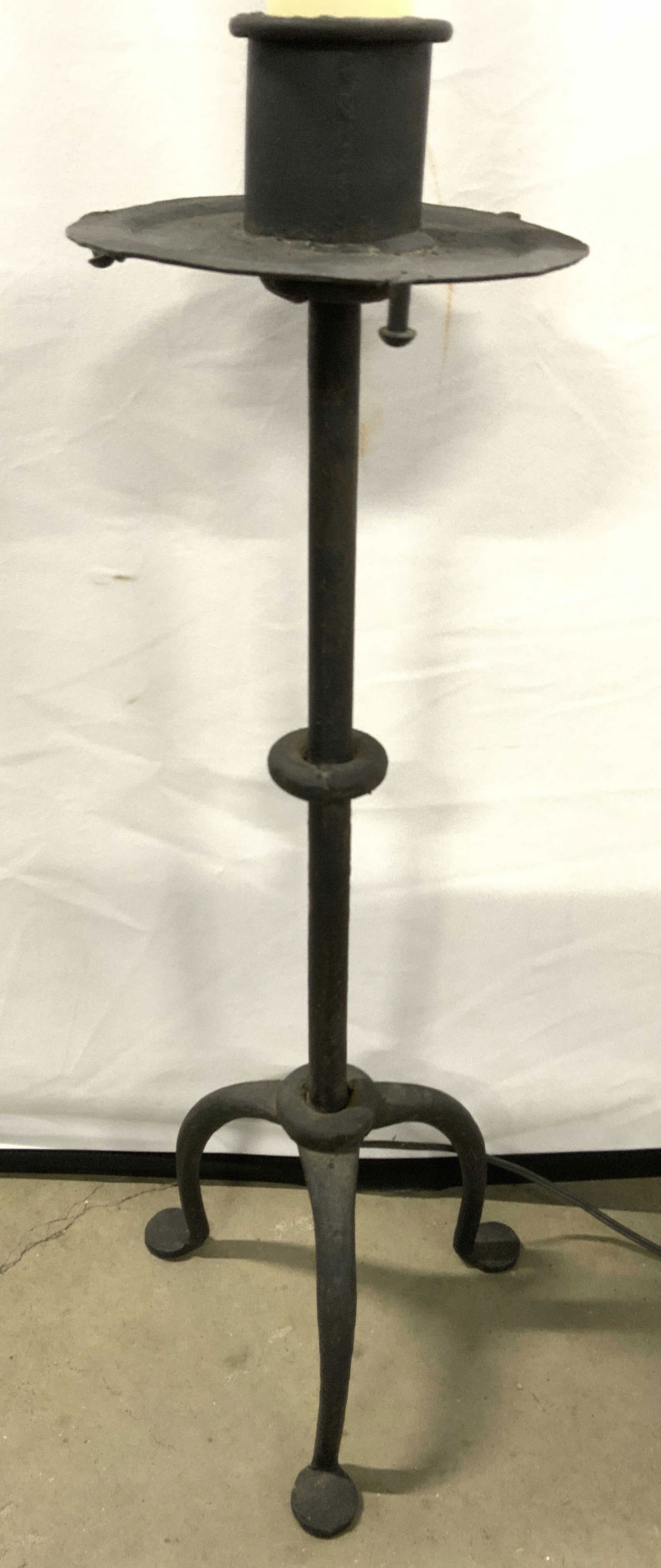 Vintage Rustic Iron Candlestick Floor Lamp (1 of 6)