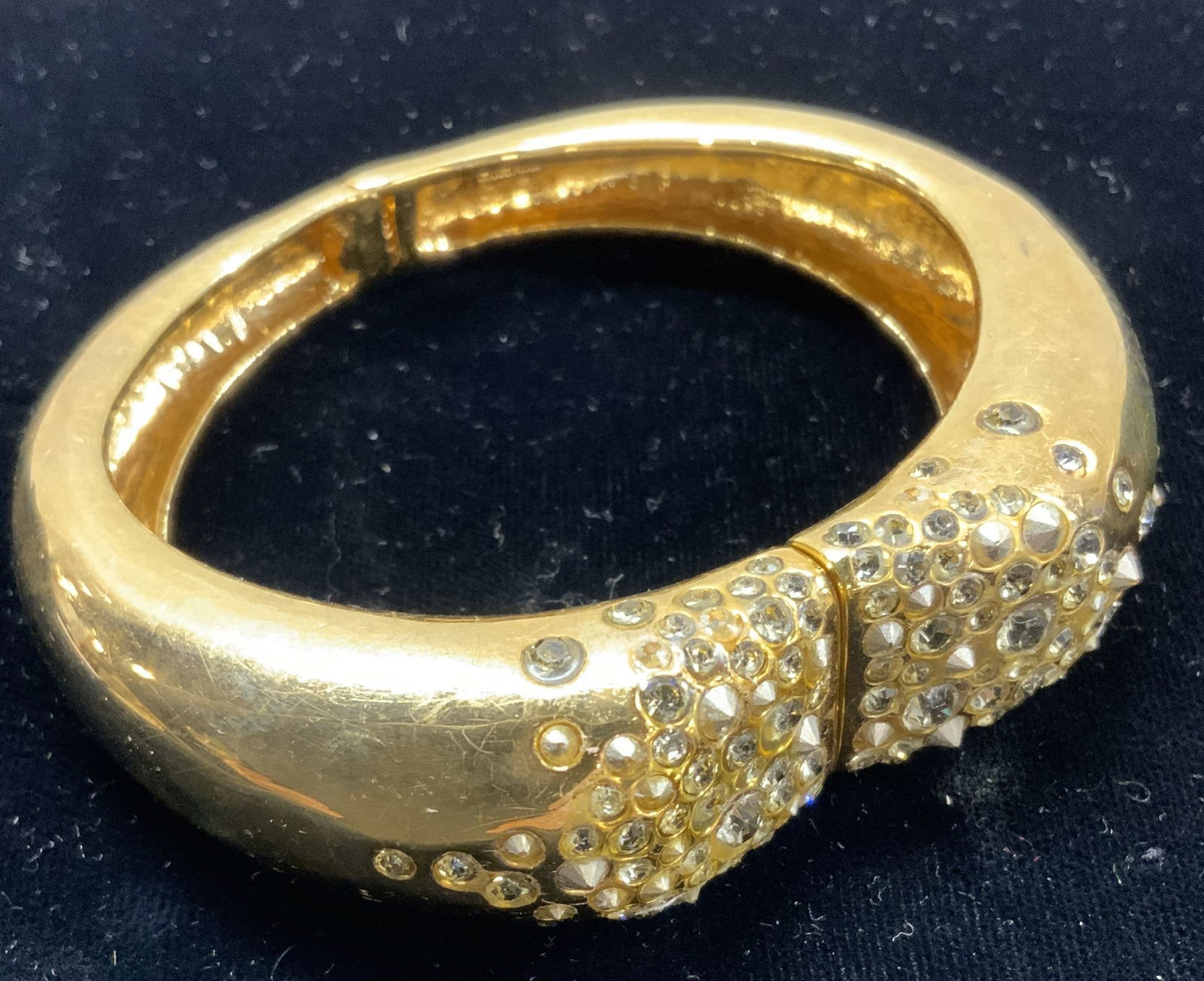 ALEXIS BITTAR Signed Gold tone Crystal Bangle (1 of 6)