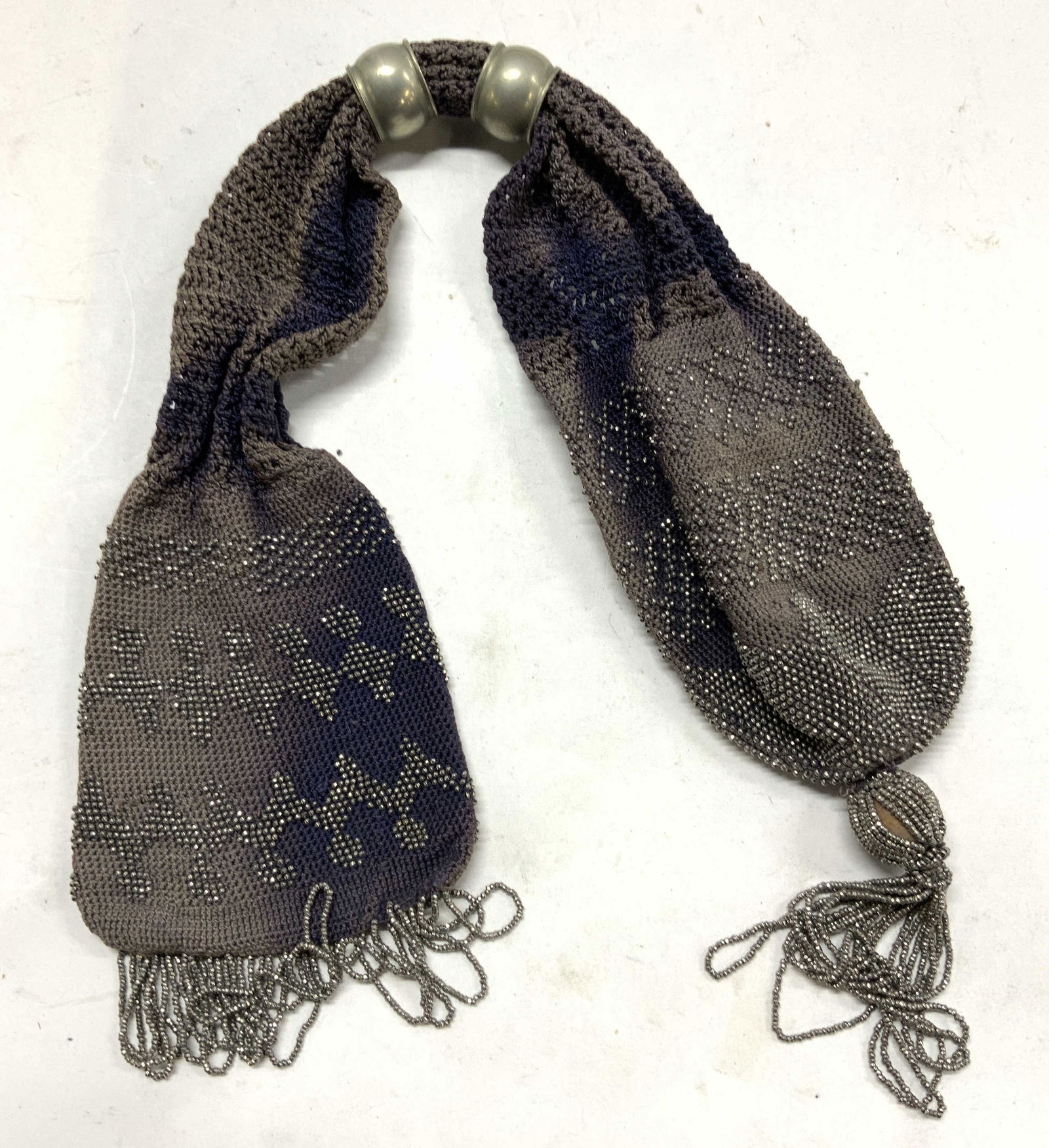 Antique Micro-beaded Crochet Miser Purse, England (1 of 7)