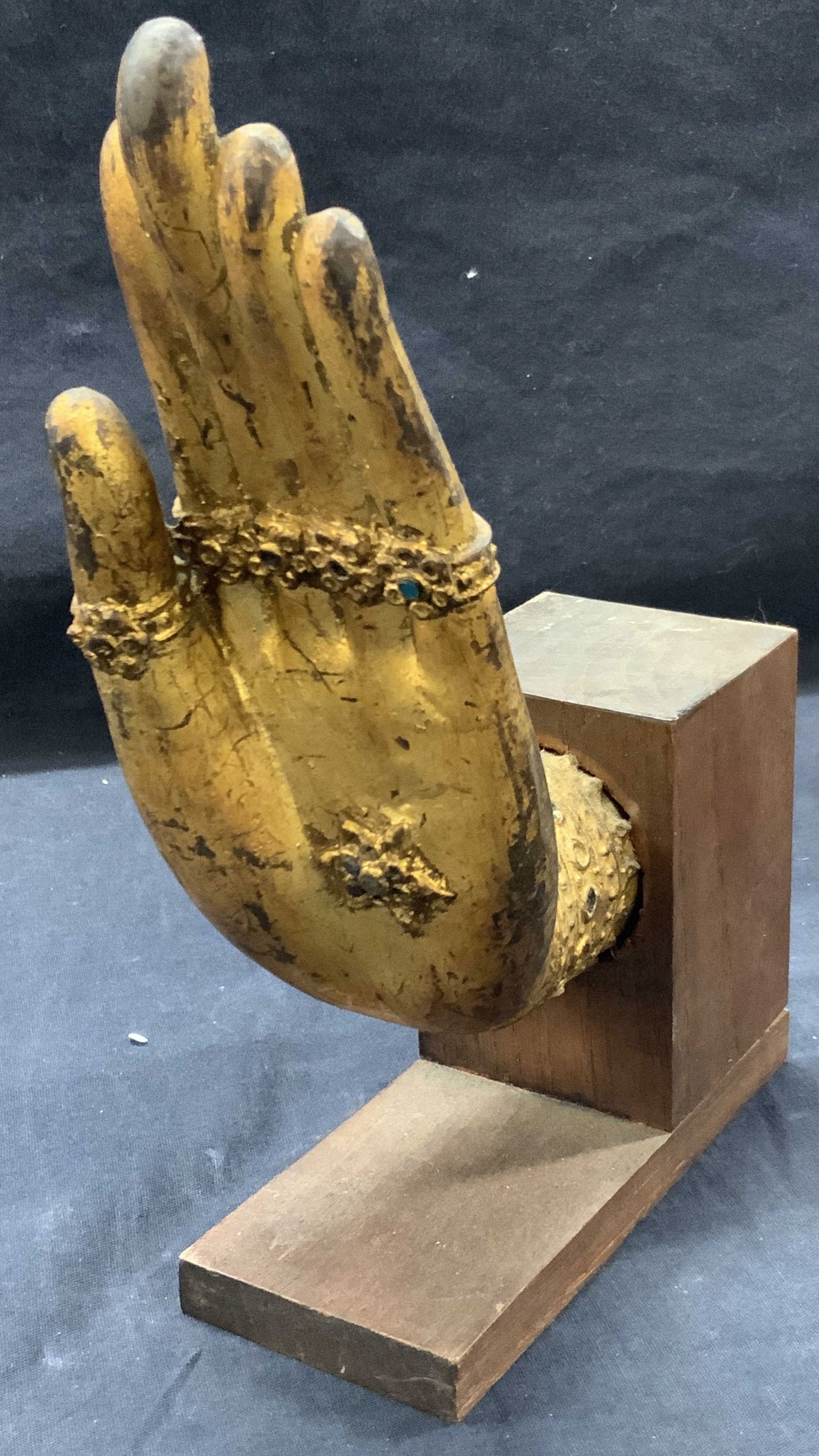 Gilt Metal Buddha Hand Bookend (1 of 9)