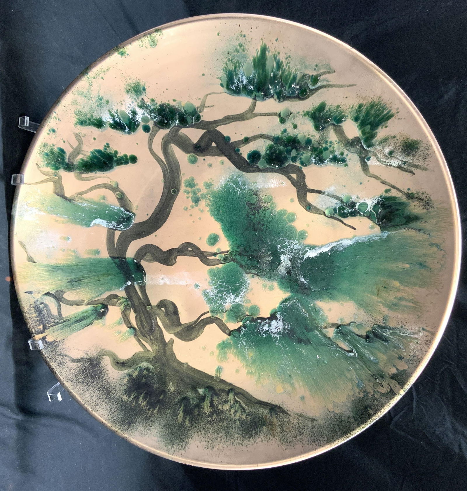 Oversized Enamel Painted Copper Centerpiece 23in (1 of 6)