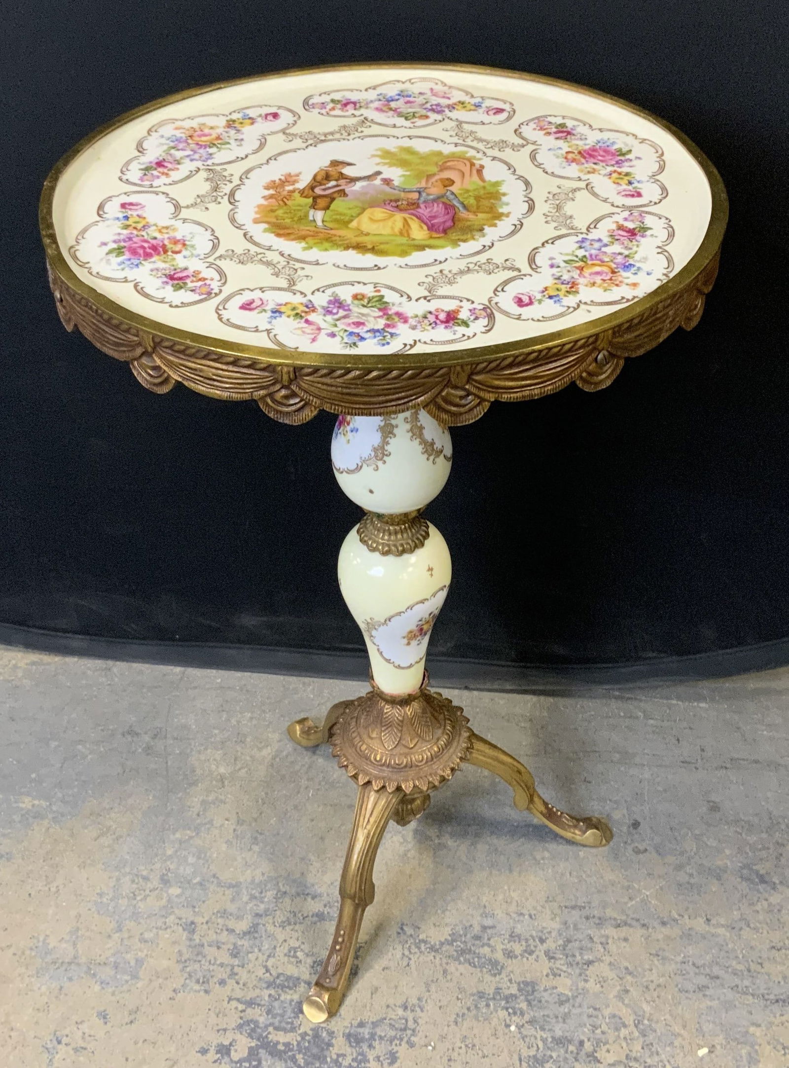 Fragonard Signed Porcelain Ormolu Porcelain Table (1 of 11)
