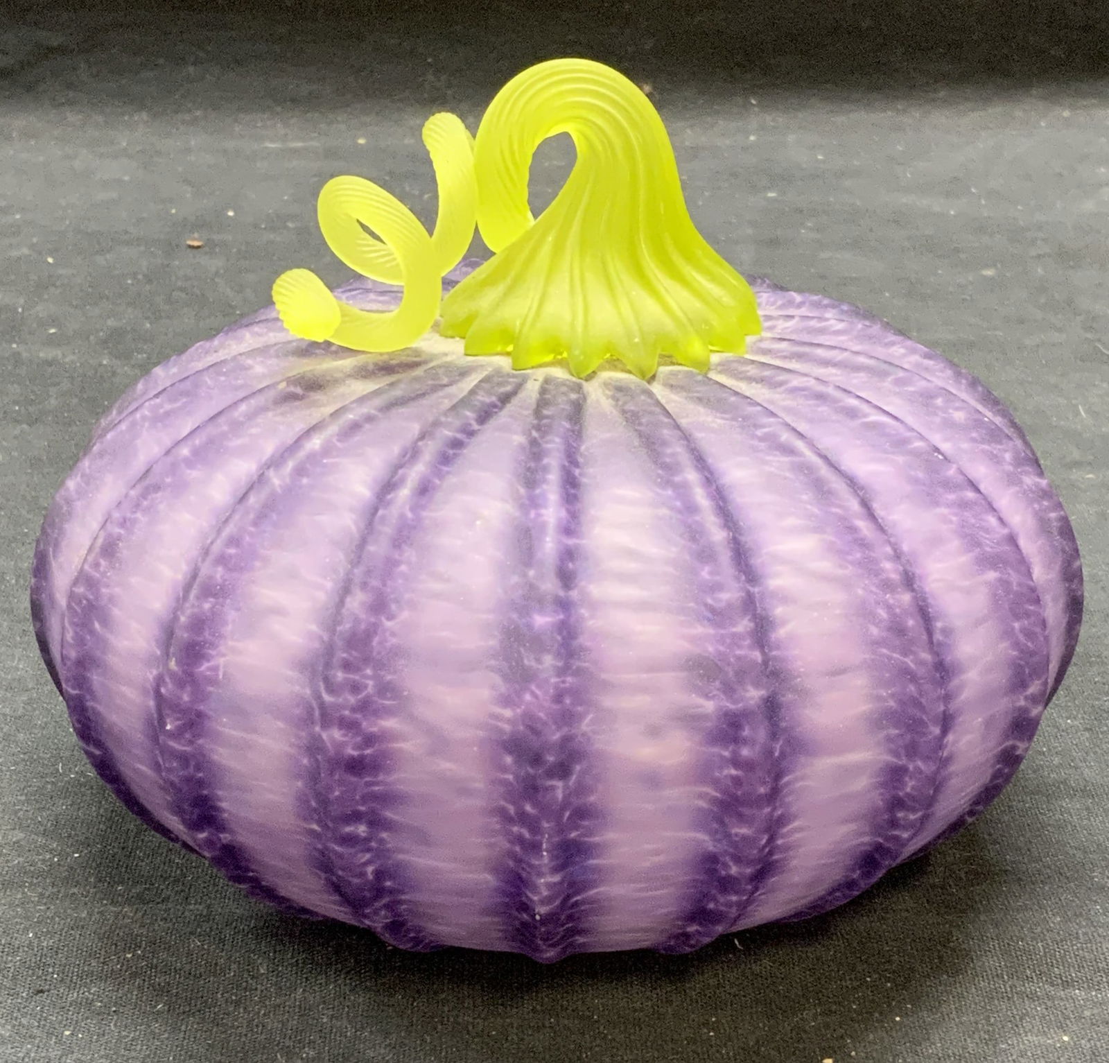 Handblown Purple Art Glass Pumpkin Figural (1 of 6)