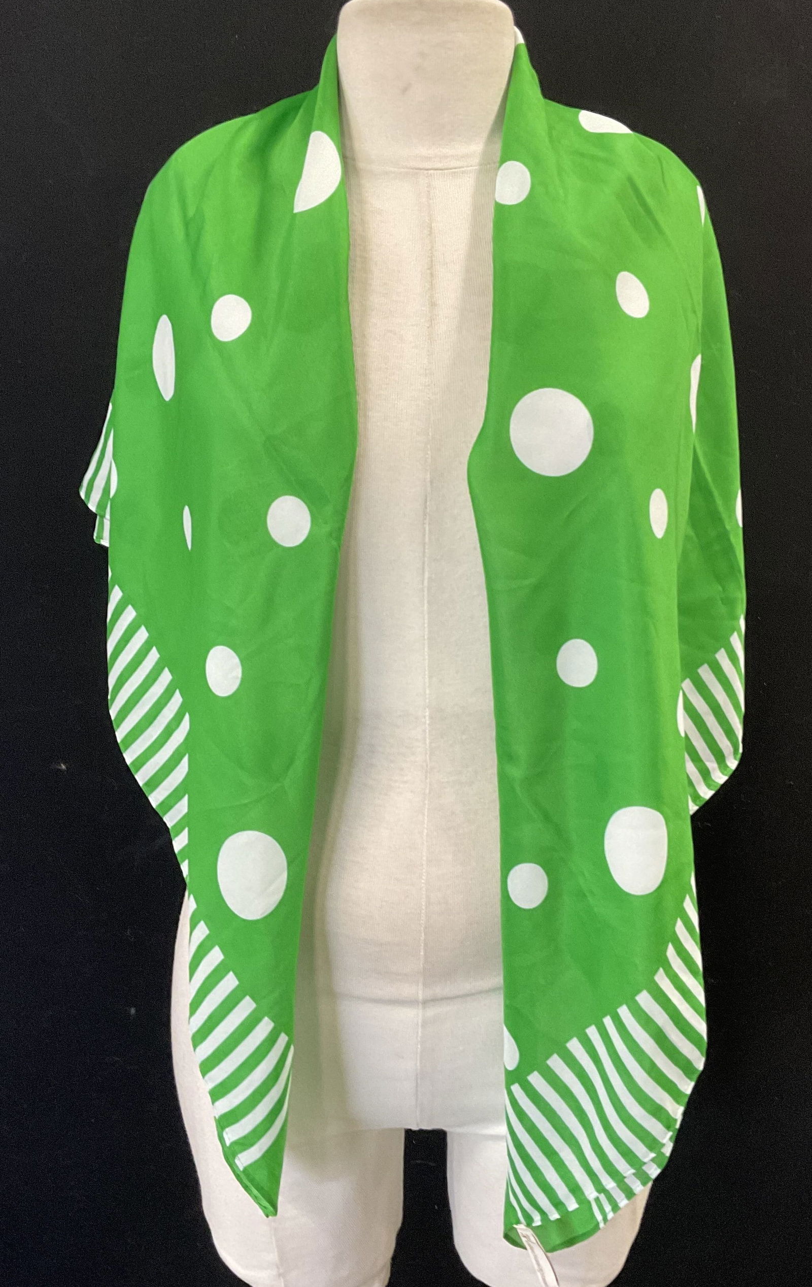 Collection Eighteen Green/White Polka Dot Scarf (1 of 6)