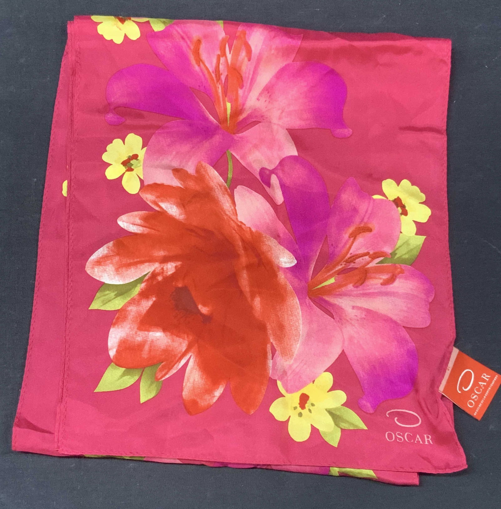 Oscar De La Renta Silk Floral Scarf (1 of 8)